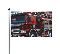 Drapeau de cour double face de 0,9 x 1,5 m pour extérieur/intérieur - Drapeau rouge de pompier et de sauvetage - Bannières de bienvenue pour jardin, maison, vacances, décoration de la maison, drapeau