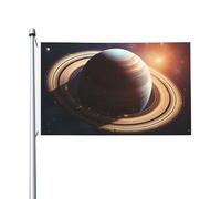 Drapeau de cour double face de 0,9 x 1,5 m pour extérieur/intérieur - Drapeau Saturne anneau planète - Bannières de bienvenue pour jardin, maison, vacances, décoration d'intérieur