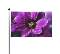 Drapeau de cour double face de 0,9 x 1,5 m pour extérieur/intérieur - Fleur violette - Bannières de bienvenue pour jardin, maison, vacances, décoration d'intérieur
