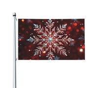 Drapeau de cour double face de 0,9 x 1,5 m pour extérieur/intérieur - Flocon de neige de Noël - Bannières de bienvenue pour jardin, maison, vacances, décoration d'intérieur