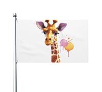 Drapeau de cour double face de 0,9 x 1,5 m pour extérieur/intérieur - Girafe - Bannières de bienvenue pour jardin, maison, vacances, décoration d'intérieur, drapeau de jardin