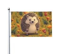 Drapeau de cour double face de 0,9 x 1,5 m pour extérieur/intérieur, hérisson, bannière de bienvenue pour jardin, maison, vacances, décoration d'intérieur, drapeau de jardin