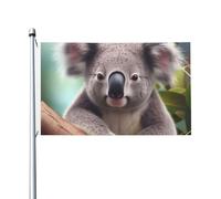 Drapeau de cour double face de 0,9 x 1,5 m pour extérieur/intérieur - Joli koala - Bannières de bienvenue pour jardin, maison, vacances, décoration d'intérieur