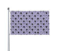 Drapeau de cour double face de 0,9 x 1,5 m pour extérieur/intérieur, manoir hanté, bannière de bienvenue pour jardin, maison, vacances, décoration de la maison, drapeau de jardin