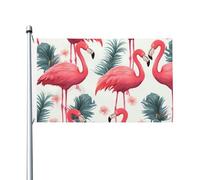 Drapeau de cour double face de 0,9 x 1,5 m pour extérieur/intérieur, motif flamant rose, bannières de bienvenue pour jardin, maison, vacances, décoration de la maison, drapeau de jardin