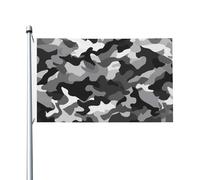 Drapeau de cour double face de 0,9 x 1,5 m pour extérieur/intérieur, noir, gris, blanc, camouflage, bannières de bienvenue pour jardin, maison, vacances, décoration d'intérieur, drapeau de jardin