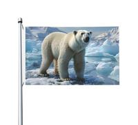 Drapeau de cour double face de 0,9 x 1,5 m pour extérieur/intérieur, ours polaire, bannières de bienvenue pour jardin, maison, vacances, décoration de la maison, drapeau de jardin