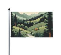 Drapeau de cour double face de 0,9 x 1,5 m pour extérieur/intérieur, paysage extérieur, bannière de bienvenue pour jardin, maison, vacances, décoration de la maison, drapeau de jardin