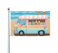 Drapeau de cour double face de 0,9 x 1,5 m pour intérieur/extérieur, plage, camion de crème glacée, bannières de bienvenue pour jardin, maison, vacances, décoration d'intérieur, drapeau de jardin