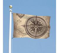 Drapeau de cour double face de 152,4 x 243,8 cm - Drapeau de la loi de la boussole - Drapeau de bienvenue pour l'extérieur - Avec œillets en laiton - Grand drapeau d'extérieur pour cour et jardin