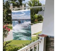 Drapeau de cour double face de 61 cm x 0,9 m pour extérieur/intérieur - Bannières de bienvenue aux chutes du Niagara pour jardin, maison, vacances, décoration de la maison
