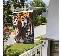Drapeau de cour double face de 61 cm x 0,9 m pour extérieur/intérieur, drapeau brise, animal sauvage, tigre, bannière de bienvenue pour jardin, maison, vacances, décoration d'intérieur, drapeau de