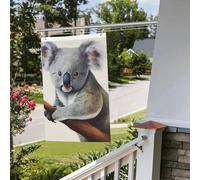 Drapeau de cour double face de 61 cm x 0,9 m pour extérieur/intérieur, drapeau de brise, koala et papillon, bannières de bienvenue pour jardin, maison, vacances, décoration d'intérieur, drapeau de