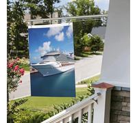 Drapeau de cour double face de 61 cm x 0,9 m pour extérieur/intérieur, drapeaux brise, navires de croisière, bannières de bienvenue pour jardin, maison, vacances, décoration d'intérieur, drapeau de