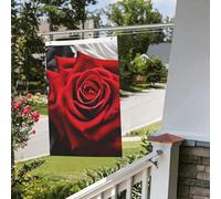 Drapeau de cour double face de 61 cm x 0,9 m pour extérieur/intérieur - Drapeaux de brise noire, blanche et rouge - Bannières de bienvenue pour jardin, maison, vacances, décoration de la maison