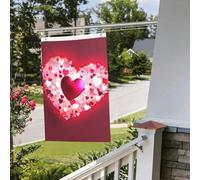 Drapeau de cour double face de 61 cm x 0,9 m pour extérieur/intérieur - Drapeaux de brise pour la Saint-Valentin - Bannières de bienvenue pour jardin, maison, vacances, décoration d'intérieur, drapeau