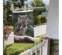 Drapeau de cour double face de 61 cm x 0,9 m pour extérieur/intérieur, hibou sauvage, oiseaux, bannière de bienvenue pour jardin, maison, vacances, décoration d'intérieur, drapeau de jardin