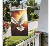 Drapeau de cour double face de 61 cm x 0,9 m pour extérieur/intérieur - Motif colombe et soleil - Bannières de bienvenue pour jardin, maison, vacances, décoration de la maison