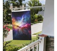 Drapeau de cour double face de 61 cm x 0,9 m pour extérieur/intérieur, nébuleuse et galaxie dans l'univers, bannières de bienvenue pour jardin, maison, vacances, décoration de maison, drapeau de