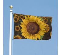 Drapeau de cour double face de 61 x 88,9 cm - Beau drapeau de jardin tournesol pour l'extérieur - Bannière de vacances avec œillets en laiton - Grand drapeau de maison pour printemps et été - Grand