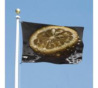 Drapeau de cour double face de 61 x 88,9 cm - Tranches de citron - Drapeau de bienvenue pour l'extérieur - Bannière de vacances avec œillets en laiton - Drapeau de maison pour printemps et été - Grand