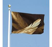 Drapeau de cour double face de 88,9 x 150 cm avec plumes dorées, drapeau de bienvenue pour l'extérieur avec œillets en laiton, drapeau de maison, printemps, été, grand drapeau d'extérieur pour cour