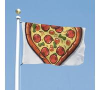 Drapeau de cour double face de 88,9 x 150 cm, drapeau de jardin à pizza, drapeau de bienvenue pour l'extérieur avec œillets en laiton, drapeau de maison, printemps, été, grand drapeau d'extérieur pour