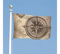 Drapeau de cour double face de 88,9 x 150 cm - Drapeau de la loi de la boussole - Drapeau de bienvenue pour l'extérieur - Avec œillets en laiton - Grand drapeau d'extérieur pour cour et jardin