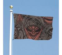Drapeau de cour double face de 88,9 x 150 cm - Images de style horreur - Drapeau de bienvenue pour l'extérieur - Bannière de vacances avec œillets en laiton - Drapeau de maison pour printemps et été