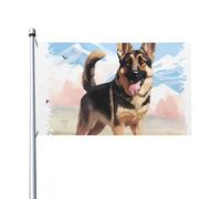Drapeau de cour double face de 9,1 x 1,5 m pour extérieur/intérieur - Drapeau de berger allemand pour les amateurs de chiens de bienvenue pour jardin, maison, vacances, décoration de la maison