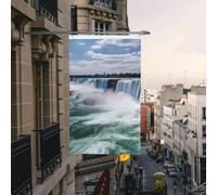 Drapeau de cour double face de 9,6 x 1,5 m pour extérieur/intérieur Breeze Flag Niagara Falls - Bannières de cour pour jardin, maison, vacances, décoration d'intérieur, drapeaux de jardin