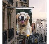 Drapeau de cour double face de 9,6 x 1,5 m pour extérieur/intérieur - Drapeau amusant Golden Retriever Welcome Yard pour jardin, maison, vacances, décoration d'intérieur, drapeaux de jardin