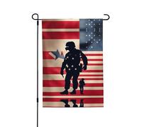 Drapeau de cour double face décoratif pour le jour commémoratif des soldats militaires américains 71 x 102 cm, bannière d'extérieur toutes saisons pour porche, terrasse, jardin