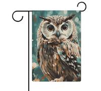 Drapeau de cour double face - Décoration de jardin - 30,5 x 45,7 cm - Printemps et été - Animaux mignons - Hibou - Pour l'extérieur et l'extérieur