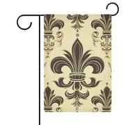 Drapeau de cour double face - Décoration de jardin - 30,5 x 45,7 cm - Printemps et été - Fleur de lys et armoiries - Chevalier de jardin - Drapeau de cour de glace pour extérieur et maison