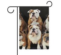 Drapeau de cour double face - Décoration de jardin - 30,5 x 45,7 cm - Printemps été saisonnier - Bulldogs anglais - Drapeaux de jardin de glace pour l'extérieur - Drapeau de maison
