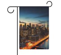 Drapeau de cour double face - Décoration de jardin - 30,5 x 45,7 cm - Printemps été saisonnier de New York - Paysage de la ville de New York - Drapeaux de cour de glace pour l'extérieur - Drapeau de