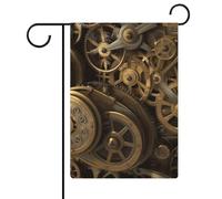 Drapeau de cour double face - Décoration de jardin - 30,5 x 45,7 cm - Printemps été saisonnier - Engrenages steampunk - Drapeaux de jardin pour l'extérieur et la maison