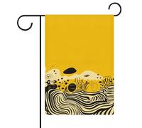 Drapeau de cour double face - Décoration de jardin - 30,5 x 45,7 cm - Printemps été saisonnier - Jaune moutarde et noir - Drapeaux de jardin pour l'extérieur et la maison