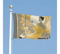 Drapeau de cour double face portant un peignoir de jardin, bannière de bienvenue pour l'extérieur avec œillets en laiton, drapeau de maison, printemps, été, grand drapeau d'extérieur pour cour, jardin