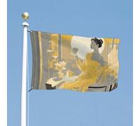 Drapeau de cour double face portant un peignoir de jardin, bannière de bienvenue pour l'extérieur avec œillets en laiton, drapeau de maison, printemps, été, grand drapeau d'extérieur pour cour, jardin