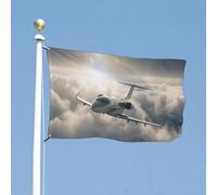 Drapeau de cour double face volant au-dessus des nuages - Drapeau de bienvenue pour l'extérieur - Avec œillets en laiton - Grand drapeau d'extérieur pour jardin, pelouse - 119,4 x 177,8 cm