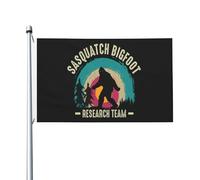 Drapeau De Cour Équipe De Recherche Sur Le Sasquatch Et Le Bigfoot Bannière Imprimé Durable Drapeaux Pour Intérieure Ferme Fêtes 90X150Cm