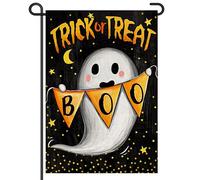 Drapeau De Cour Halloween : Un Bonbon Ou Un Sort Pour Le Fantôme Effrayant De Boo 30X45Cm Drapeaux Suspendre Avec Œillets Bannières Pour Ferme Dortoirs Anniversaires