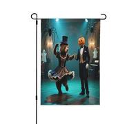 Drapeau de cour Lady Bear Dances Halloween - Bannière imprimée double face - Décoration extérieure - 71,1 x 101,6 cm