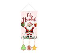 Drapeau de cour Noël - Bannière jardin d'hiver, drapeau bannière du Père Noël et bonhomme neige, décoration de porte vacances, ornement à suspendre, utilisation pour l'extér