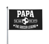 Drapeau De Cour Papa, L'Homme, Le Mythe, La Légende Du Football Bannière Éclatantes Double Face Drapeaux Pour Chambres Ferme Porte 90X150Cm