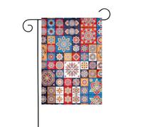 Drapeau de cour rétro imprimé fleuri, drapeaux d'extérieur d'hiver et bannière de cour pour porche, pelouse, jardin, décorations de Noël