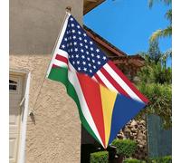 Drapeau De Cour Seychelles Américaines Vintage Bannière Double Face Durable Drapeau Maison Pour Plage Extérieure Toutes Les Saisons 152X90Cm