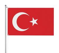 Drapeau De Cour Turcs Bannière Avec Œillets Durable Drapeau De Jardin Pour Dortoirs Fêtes Clubs 152X90Cm